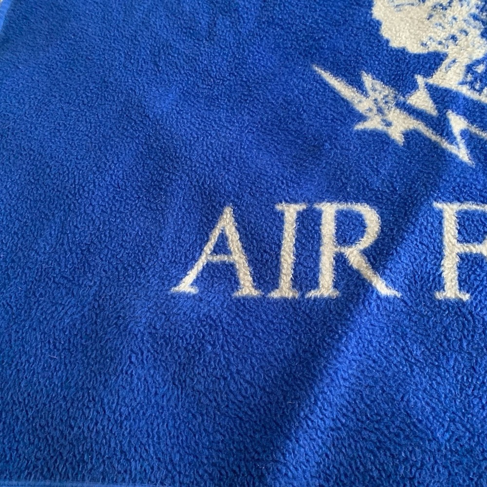 VTG Biederlack Military United States Air Force Eagle Fleece Blanket USA 47x54" - Picture 3 of 9